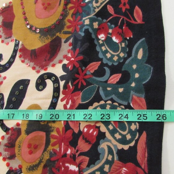 Monroe & Main Sequined Floral Cotton 3/4 Sleeve Autumn Colors Top - Picture 16 of 16